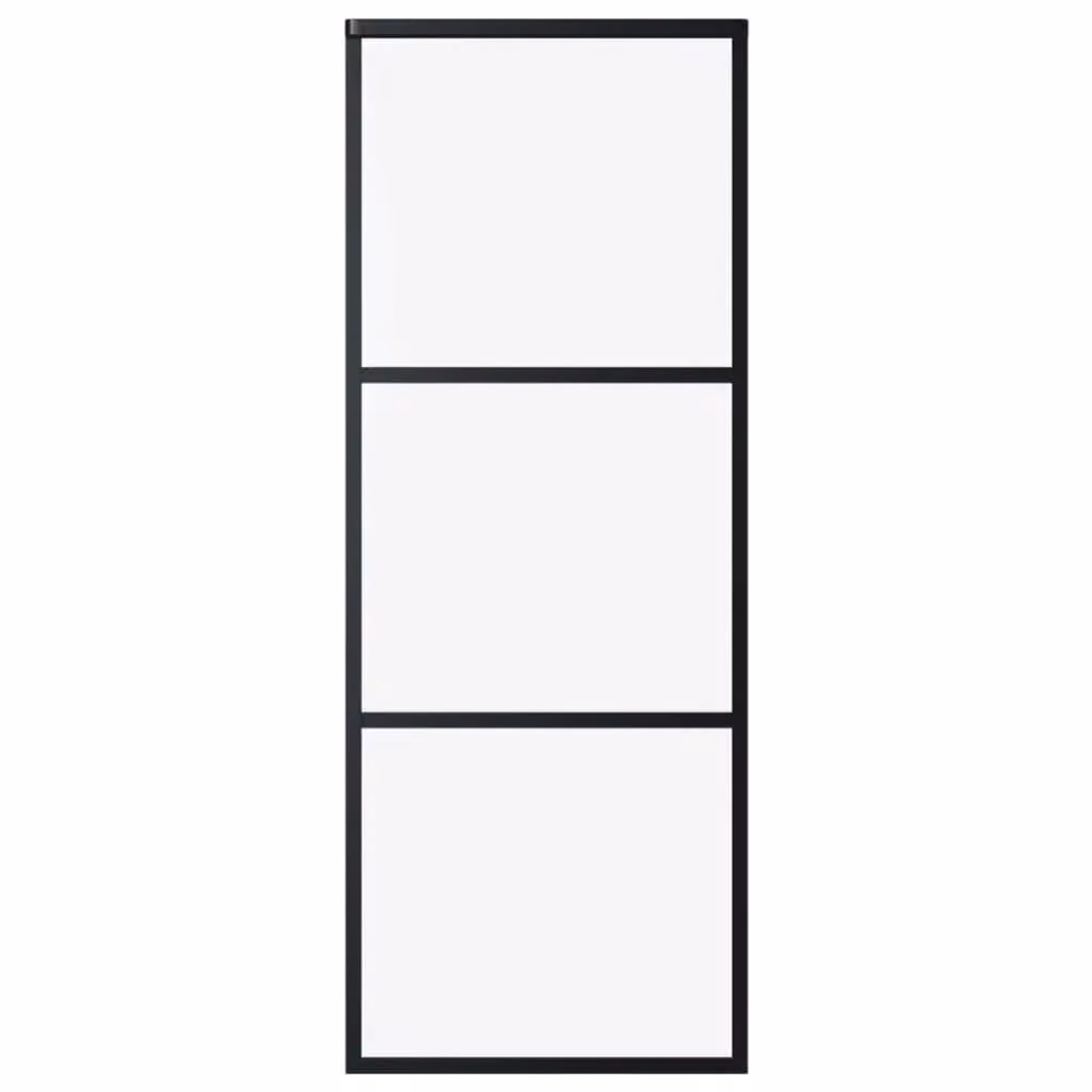 Berkfield Home Sliding ESG Glass and Aluminium Door, Black, W: 76 cm, H: 205 cm – 2