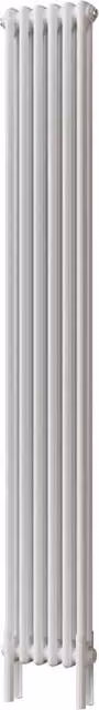 UK Radiators Alpha 2 Column Vertical Traditional Cast-Iron Style Radiator in White, H 1800 mm x W 284 mm