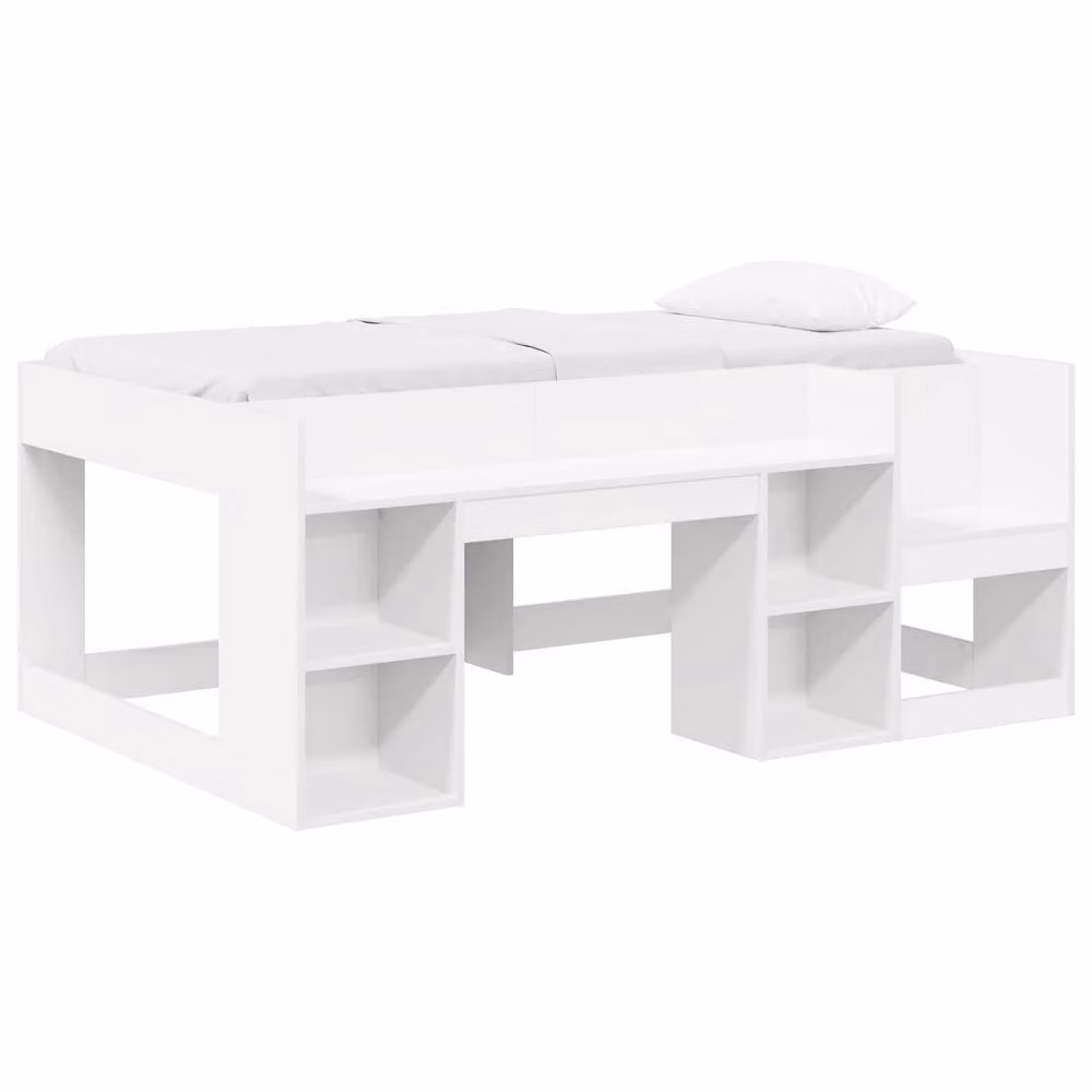 Berkfield Home Kids Bed Frame with Storage in White, W/D/H: 80 x 160 cm, Engineered Wood – 2