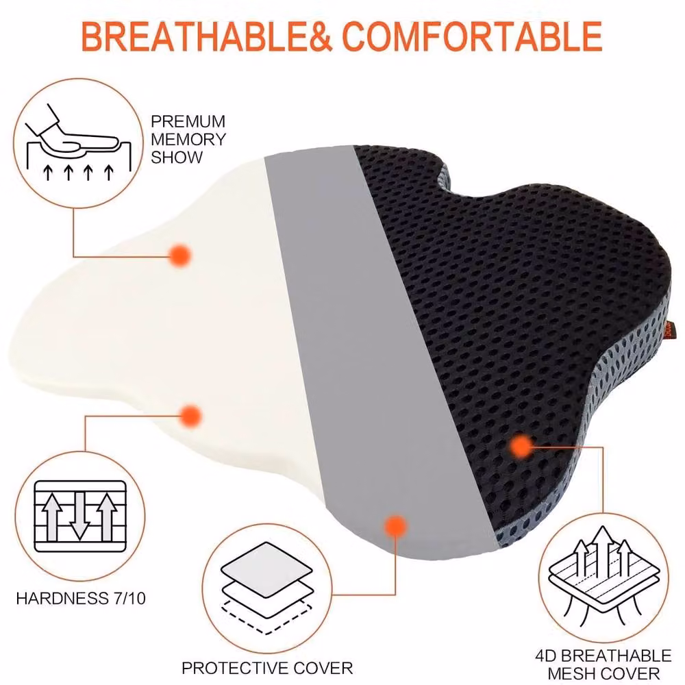 NESTLUNE Non-Slip Memory Foam Thick Car Front Seat Cushion in Black, W: 100 cm x L: 190 cm – 5