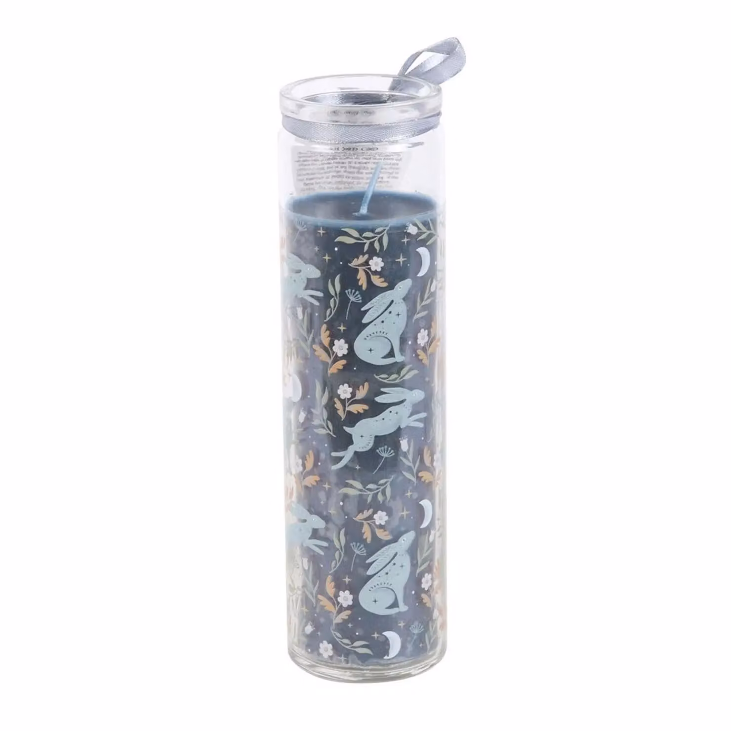 Something Different Midnight Hare Wild Tulips Navy Blue Tube Pillar Candle – 2