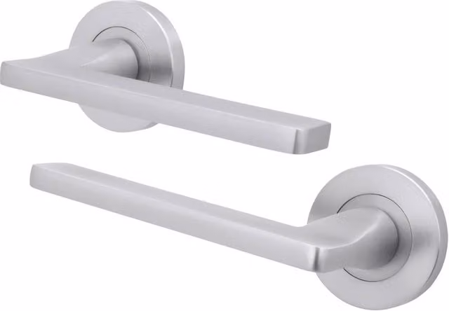 AFIT Satin Chrome Fire Door Handle Internal Lever On Rose, Silver, 150 x 150 mm