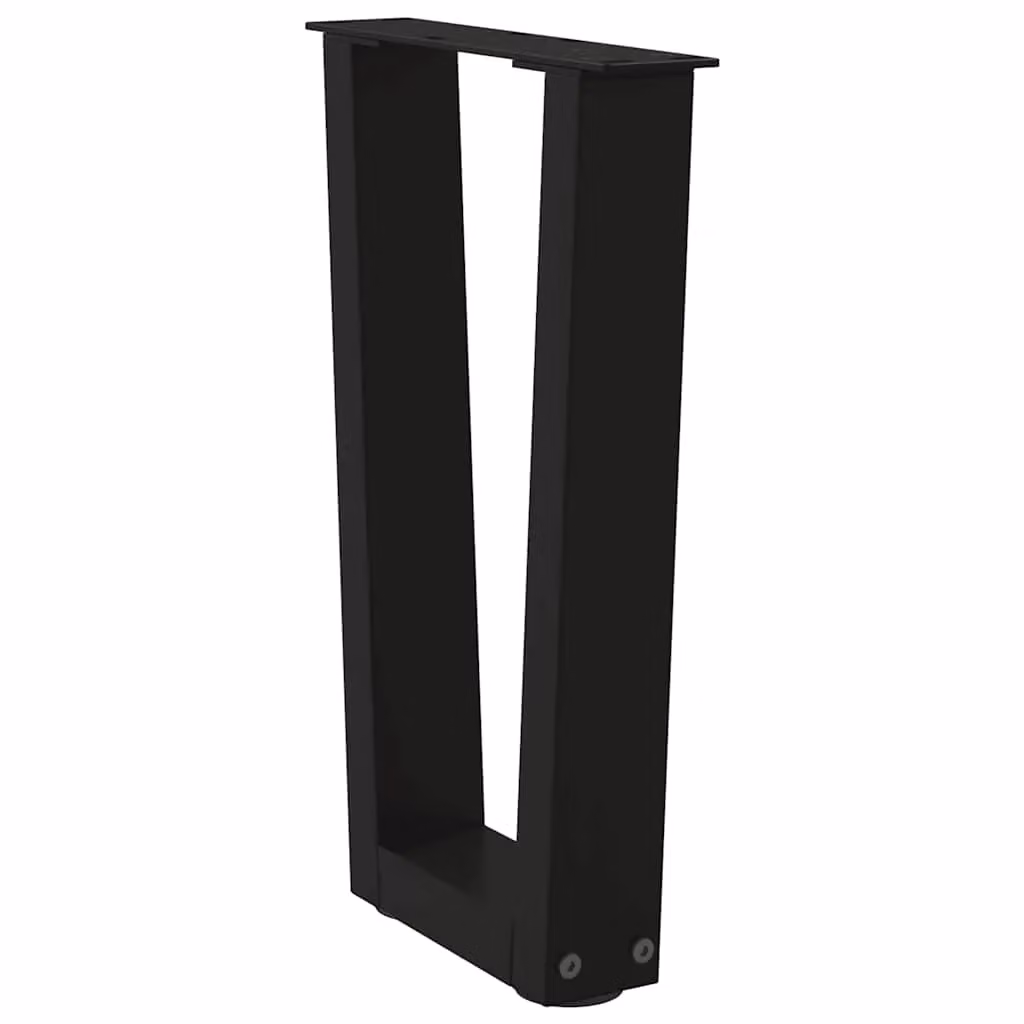 Berkfield Home V-Shape Dining Table Legs, 2 Pieces, Black Steel, W: 28 cm, H: 42-43.3 cm – 3