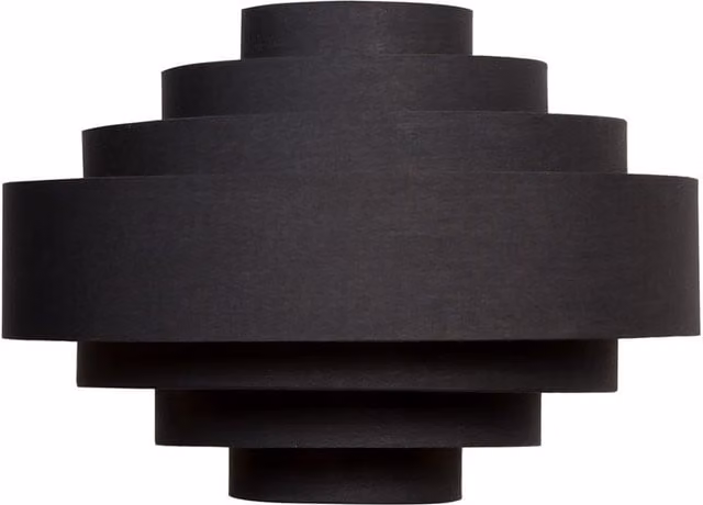 Sette Modern Cylinder Ceiling Pendant Shade in Black and Gold/Brass Fabric