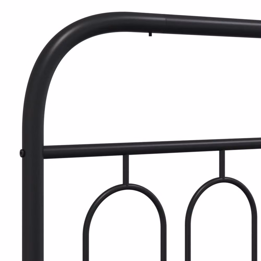Berkfield Home Metal Bed Frame with Headboard in Black, 150 x 200 cm – 3