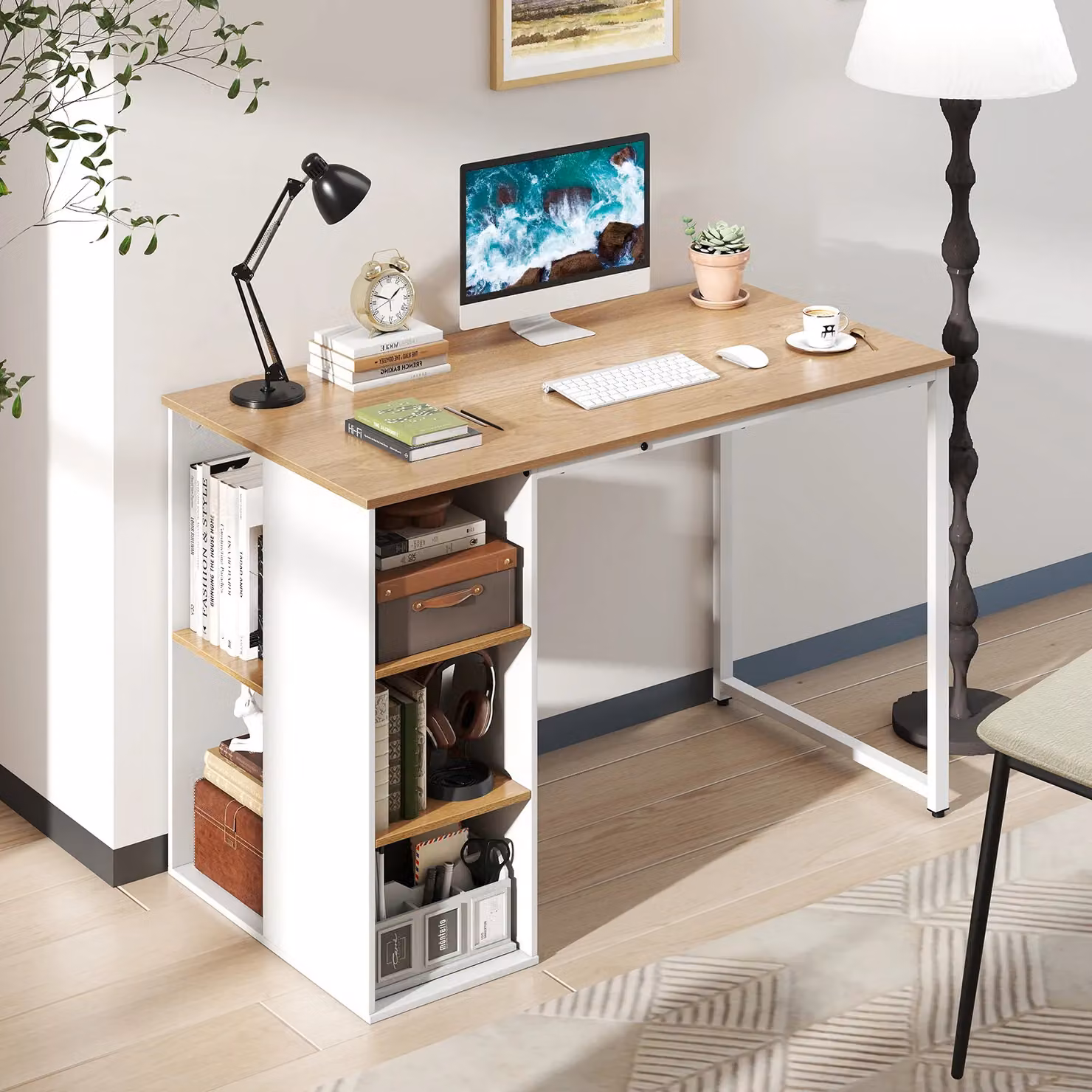 Costway Modern Home Office Computer Desk in Natural – 2