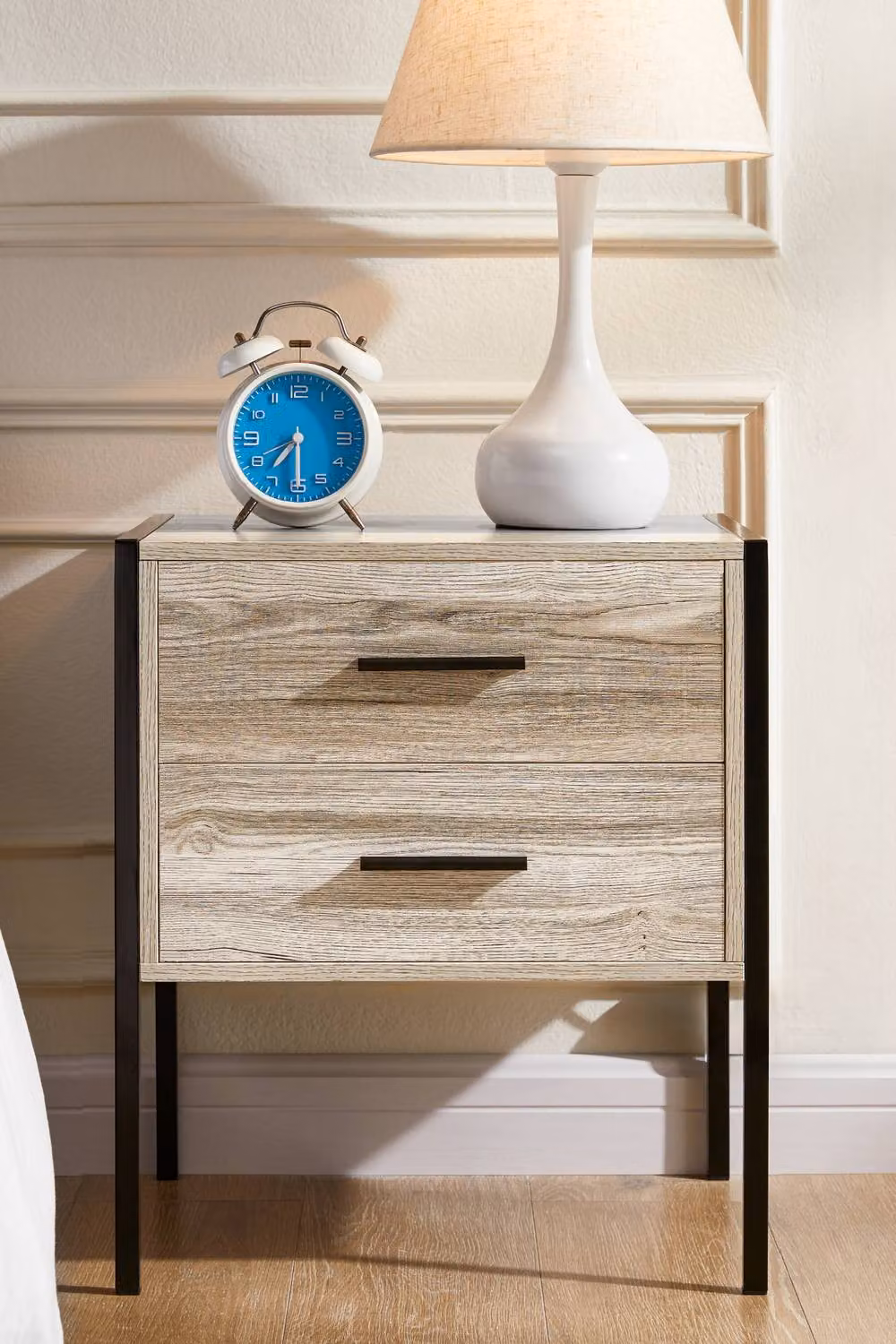 HD Designs Brooklyn 2 Drawer Chest of Drawers in Grey Industrial Wood and Metal Bedroom Furniture – 2
