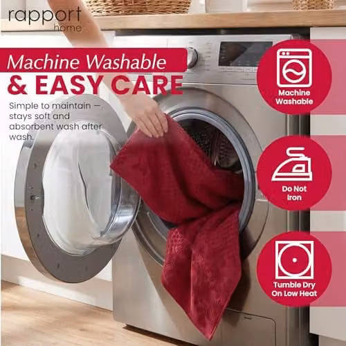 Rapport Home Versailles Jacquard 6-Piece Cotton Towel Bale Set in Red – 5