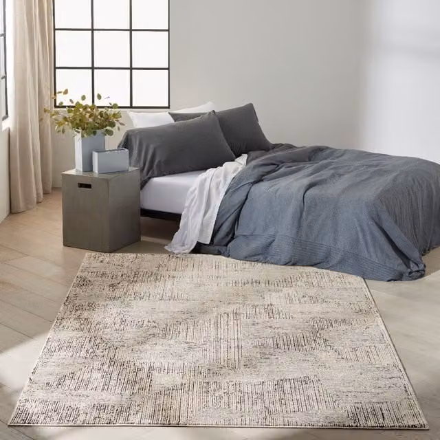 The Rug Shop UK Cream Modern Abstract Easy To Clean Area Rug, W: 240 cm, D: 300 cm