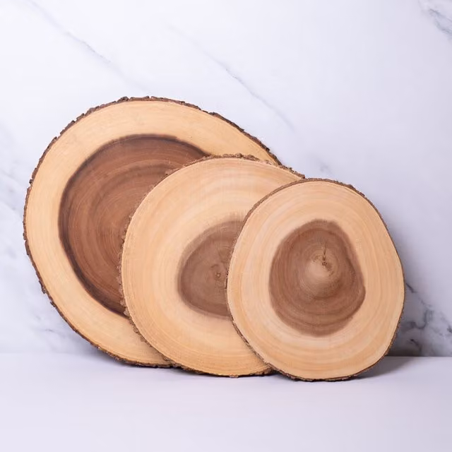 Artes 3-Piece Solid Acacia Wood Serving Board Set in Brown