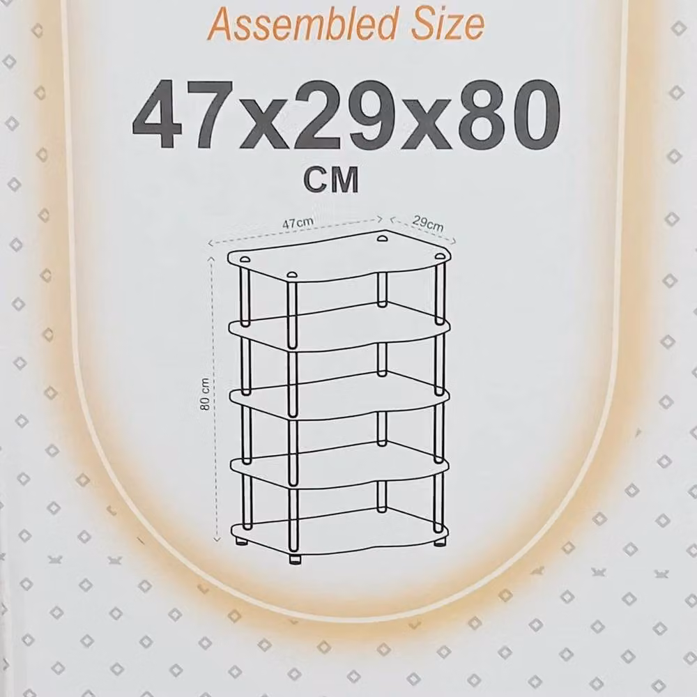 FORGEVIO 5 Tier Plastic Shoe Storage Organizer in Brown, Width: 50 cm – 2