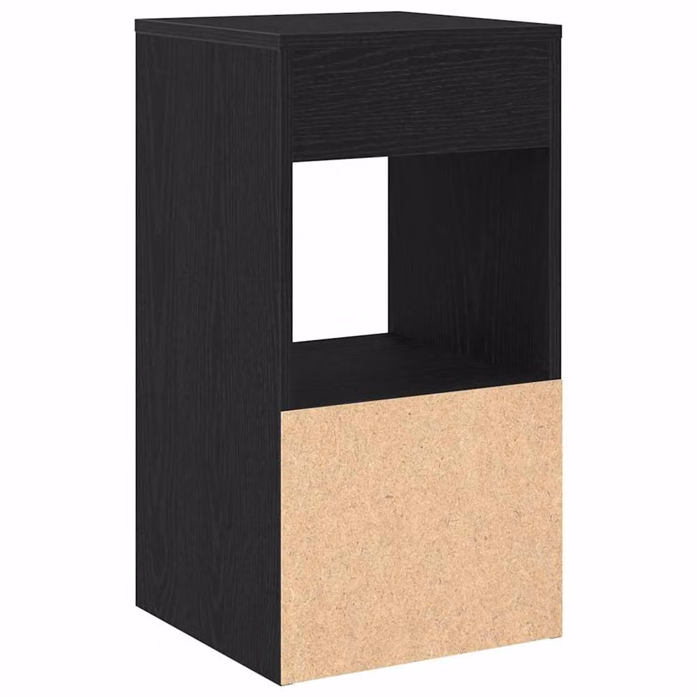 Berkfield Home Modern Bedside Cabinet with Drawer in Black Oak, W: 35 cm, D: 34 cm, H: 66.5 cm – 5