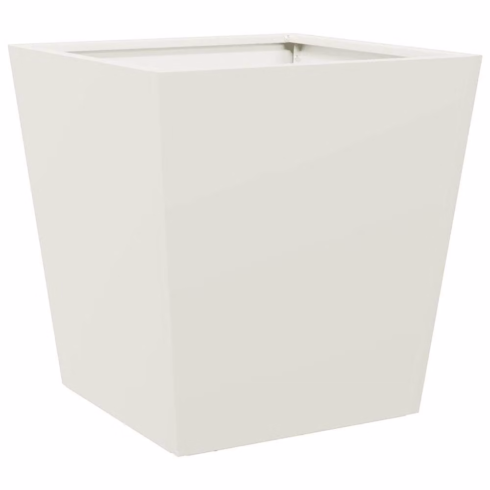 Berkfield Home Durable Steel Garden Planter Tub, White, W/D/H: 40 x 40 x 40 cm – 3