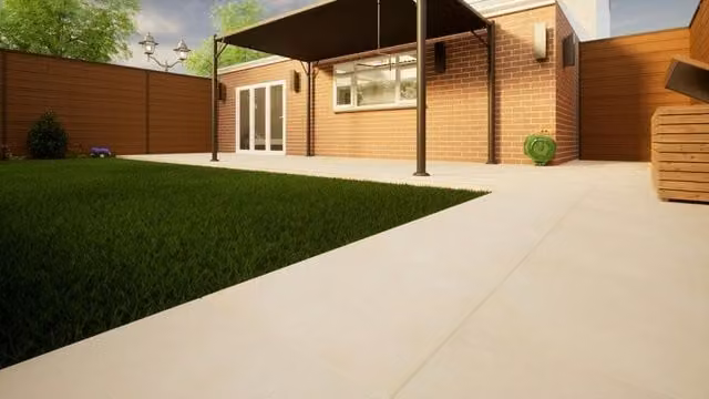 PBSL Group Venetian Beige Porcelain Paving, Pack of 2, W: 60 cm, D: 60 cm, H: 2 cm