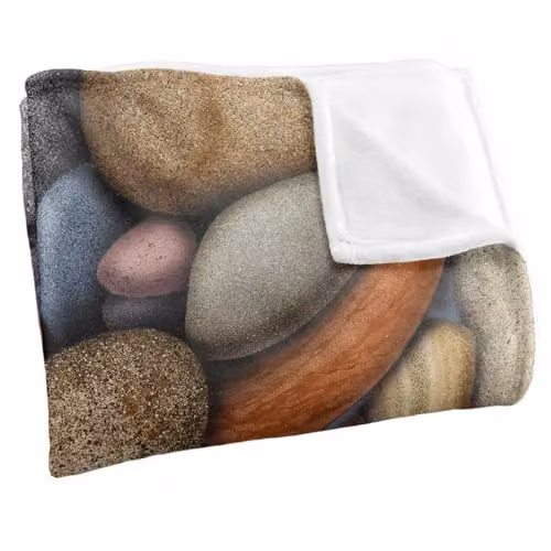 JQ Licensing Autumn Stones Silky Touch Super Soft Fleece Throw Blanket in White, W/D/H: 152 x 127 cm – 2