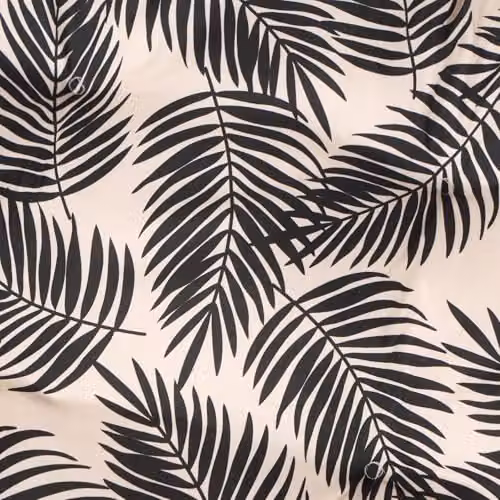OHS 2 Seater Leaf Print Garden Bench Cushion, Waterproof Monochrome Outdoor Seat Pad, W: 110 cm, D: 40 cm – 4