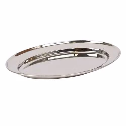 Argon Tableware Stainless Steel Oval Serving Platter in Silver, W: 30 cm, D: 20.5 cm – 1