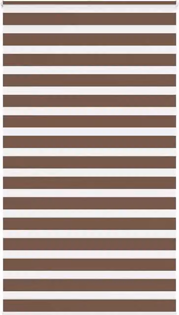 Berkfield Home Brown Zebra Day and Night Blind in Polyester, W: 135 cm, H: 200 cm