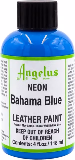 Angelus Acrylic Leather Paint in Neon Blue, 4oz