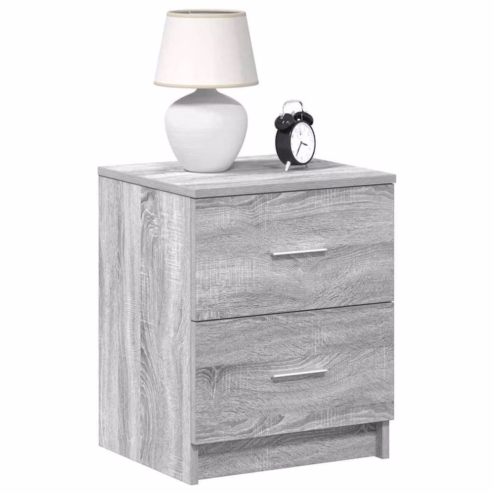 Berkfield Home Set of 2 Grey Sonoma Bedside Cabinets with 2 Drawers, W/D/H: 40 x 36 x 50 cm – 1