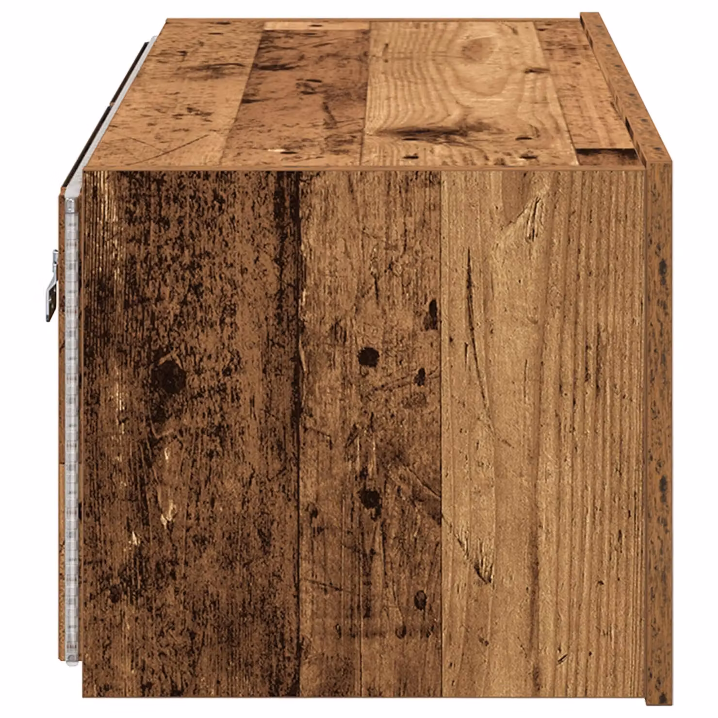 Berkfield Home TV Wall Cabinet with LED Lights in Old Wood Brown, W: 80 cm, D: 35 cm, H: 31 cm – 5