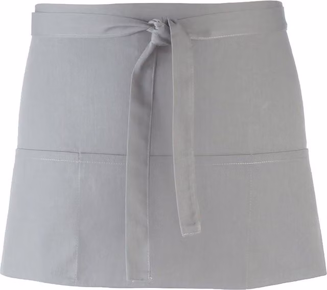 Premier Women's Colours 3 Pocket Workwear Apron in Silver Poly-Cotton
