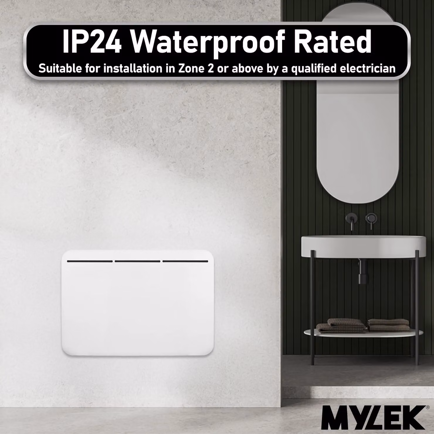 MYLEK 1500W Electric Panel Convector Heater with 24/7 Timer and Thermostat, White – 4