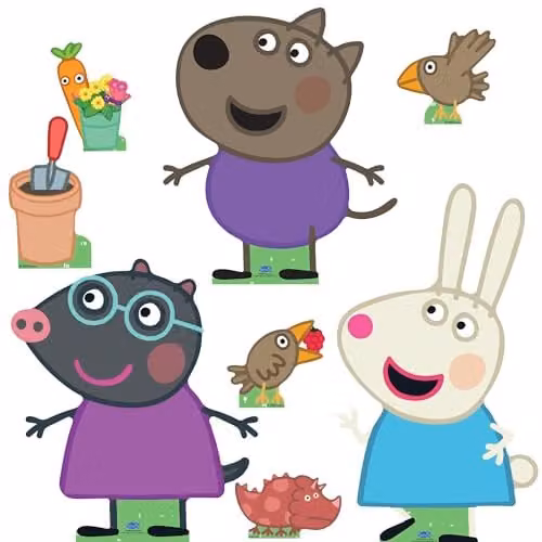 Star Cutouts SC4525 Peppa Pig Rebecca Rabbit, Danny Dog and Molly Mole Multi Pack, Multicolour, 75 cm