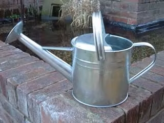 Greenkey 5 l Galvanised Steel Watering Can with Long Spout in Silver