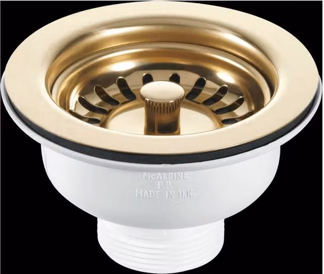 McAlpine 1.5 inch BSWPVD Basket Strainer Waste with 113mm Stainless Steel Flange in White – 1
