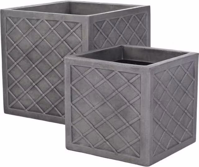 Sankey Lazio Square Plastic Planter in Grey