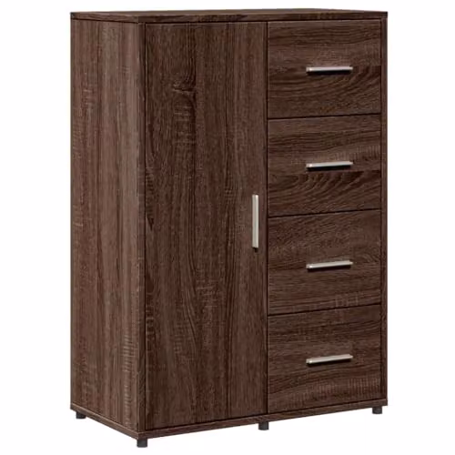 vidaXL Modern Sideboard in Brown Oak, W/D/H: 60 x 31 x 84 cm