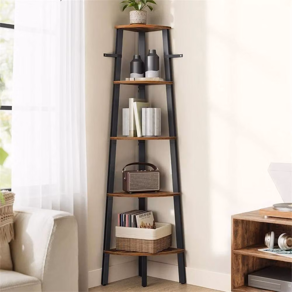 Nordara Black Wood Corner Plant Stand and Flower Rack Display Unit – 3