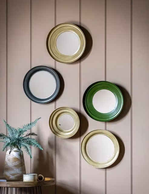 Gallery Direct Set of 5 Crosby Round Multicolour Wall Mirrors