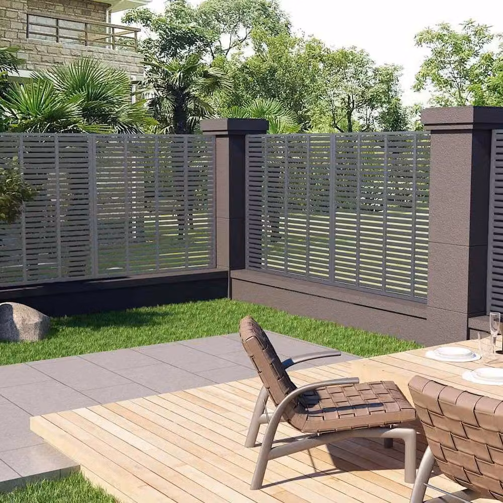 Berkfield Home Louver WPC Fence, Grey, 180 x 180 cm – 2