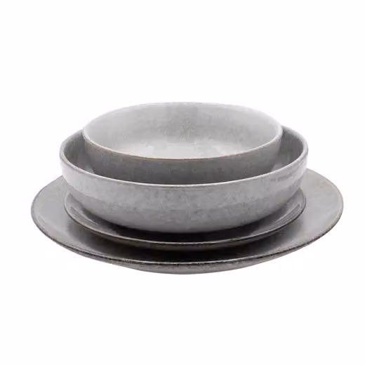 Cooks Professional 16 Piece Nordic Reactive Glaze Stoneware Dinnerware Set in Grey – 2