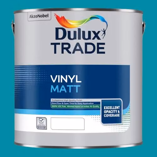 Dulux Trade Vinyl Matt Dispersion Paint in Petrol Teal Touch, 2.5l