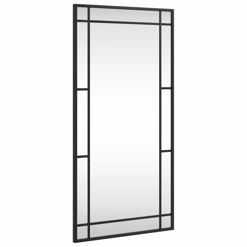 Berkfield Home Black Rectangular Wall Mirror W: 40 cm, H: 80 cm – 2