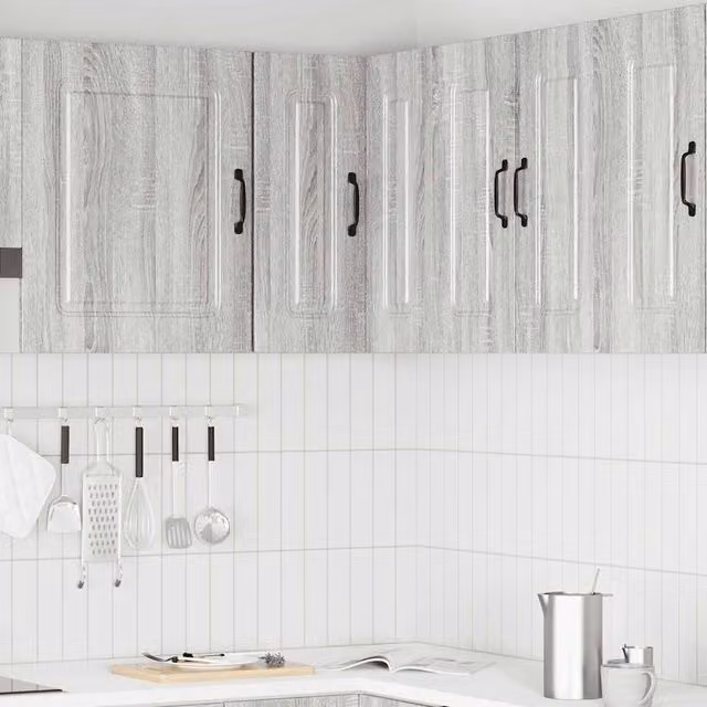 Berkfield Home Kalmar Grey Sonoma Kitchen Wall Corner Cabinet in Engineered Wood W/D/H: 57 x 60 x 57 cm