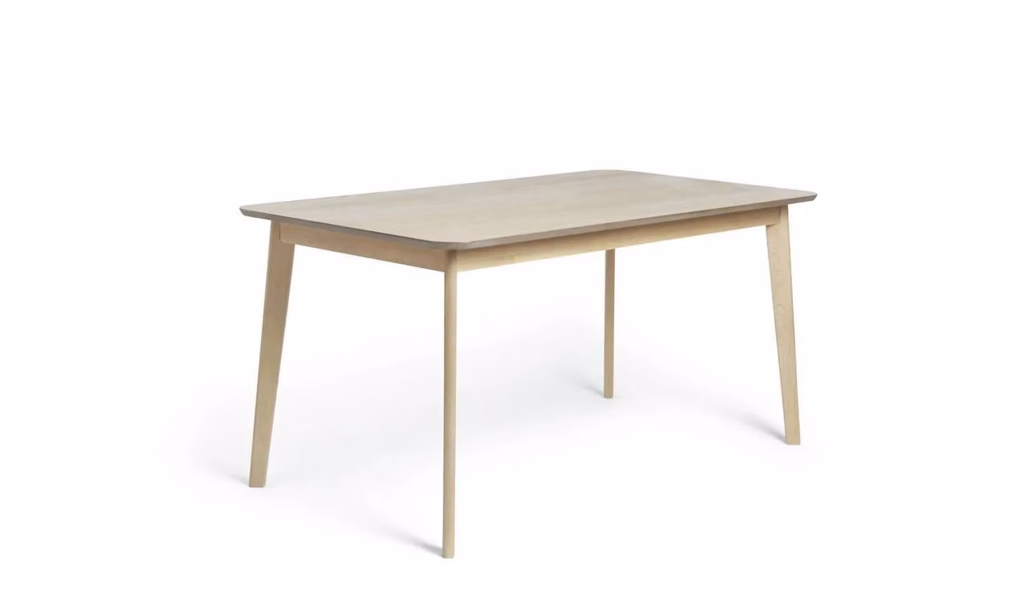 Skandi Oak Veneer 6 Seater Rectangular Dining Table in Brown and Beige