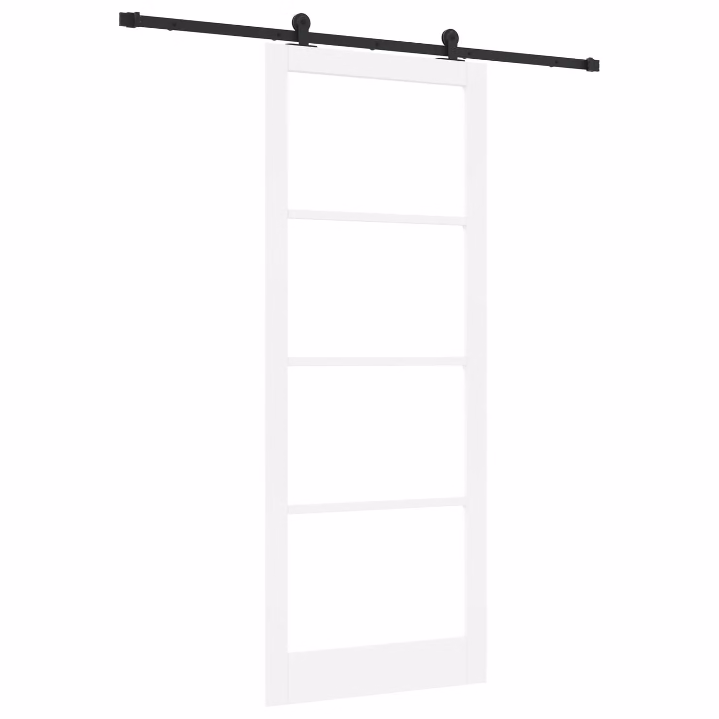 Berkfield Home Orkdal Modern Sliding Door with Hardware Set in White Lacquered Solid Wood and Glass