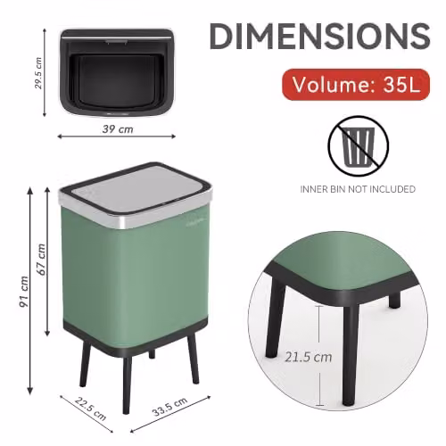MCC Direct Smart Sensor Motion Activated Kitchen Waste Bin, 35L, Green – 2