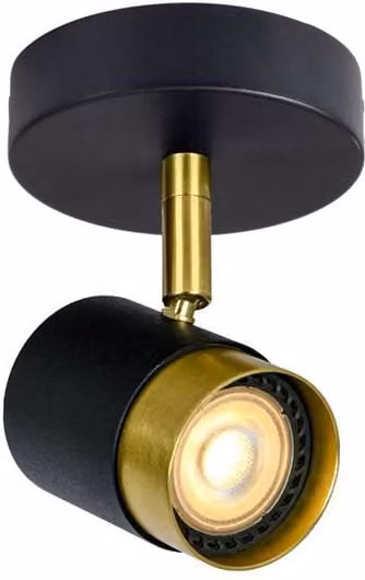 CGC Lighting Orio Adjustable GU10 Ceiling and Wall Spot Light in Black and Gold/Brass – 1