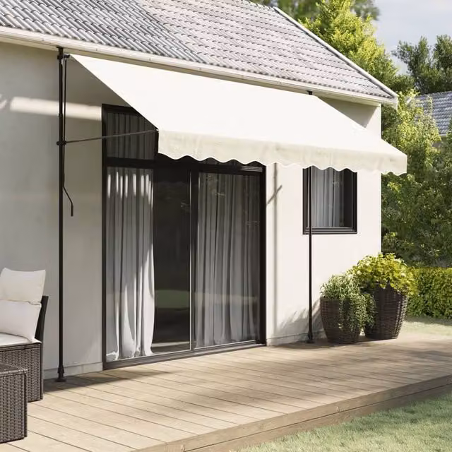 Berkfield Home Replacement Awning Valance Fabric in Cream Stripe Polyester, Length: 3 m
