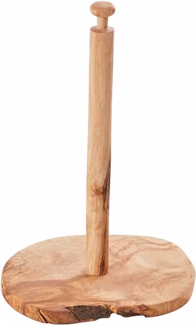 Orsina Kora Freestanding Wood Kitchen Roll Holder in Brown and Beige