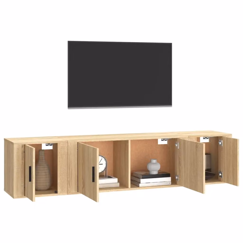 Berkfield Home 3 Piece Sonoma Oak TV Cabinet Set in Brown – 3