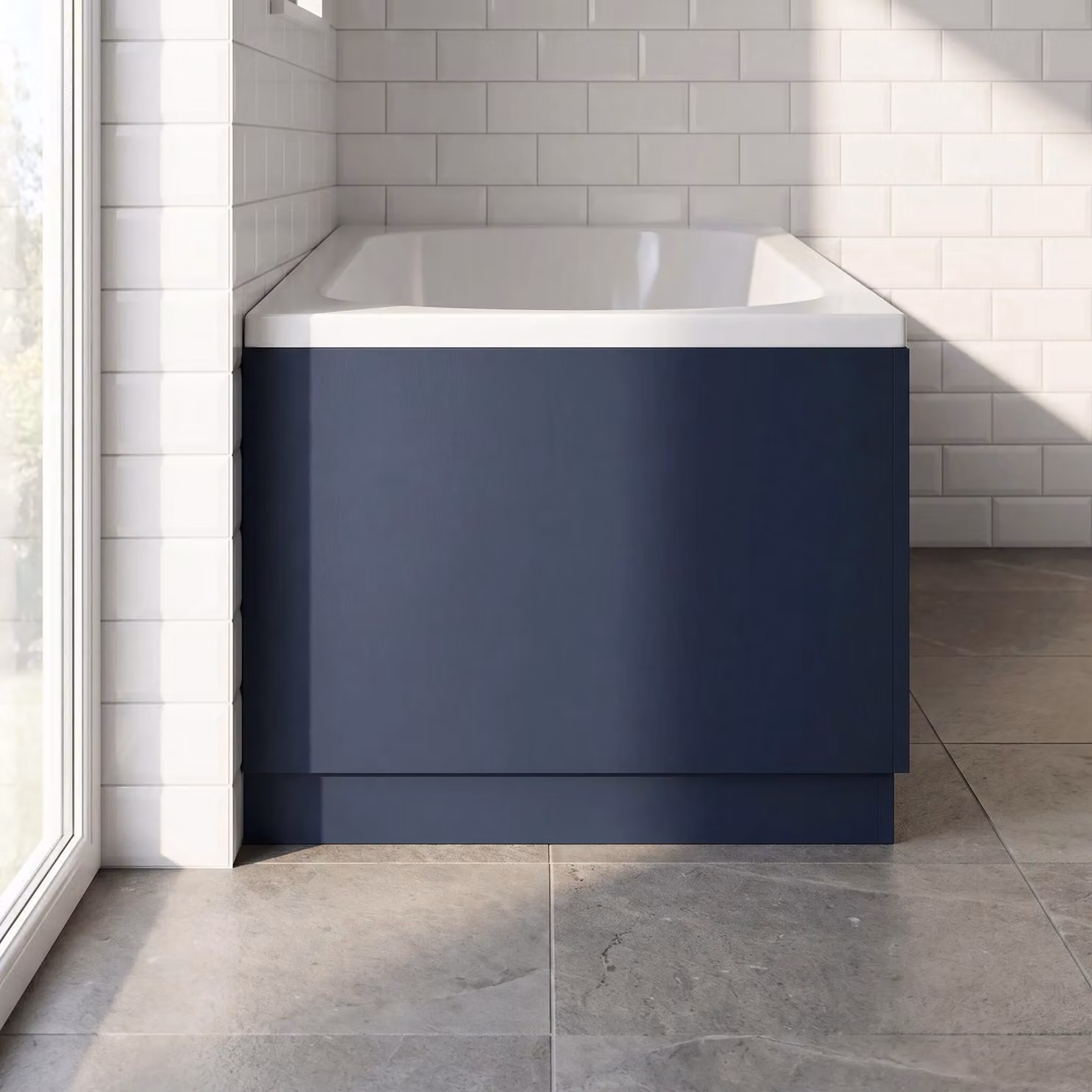 Balterley Edge/Power Straight End Bath Panel and Plinth in Blue – 4