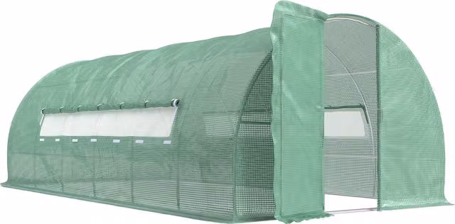 Outsunny Polytunnel Greenhouse with Galvanised Steel Frame and Hinged Door, W: 3 m, L: 6 m – 1