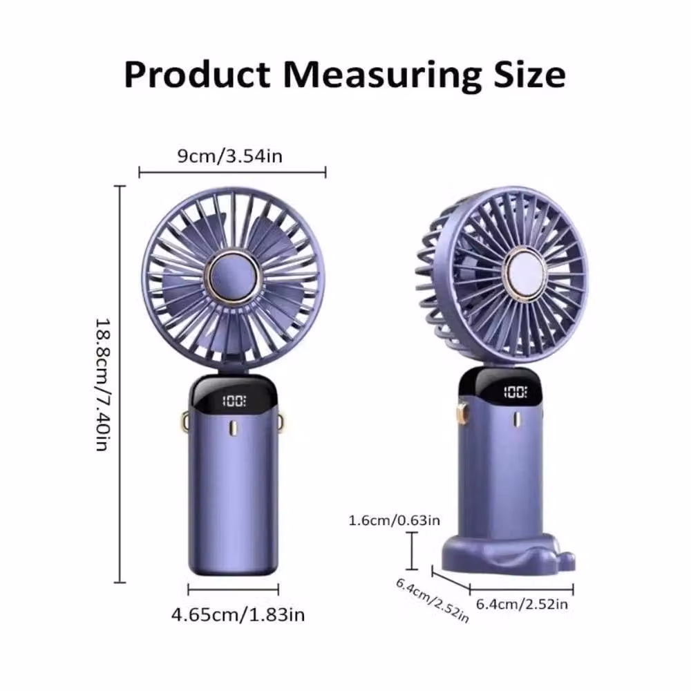 KORVIXA Purple Portable Handheld Mini Folding Rechargeable Fan – 2