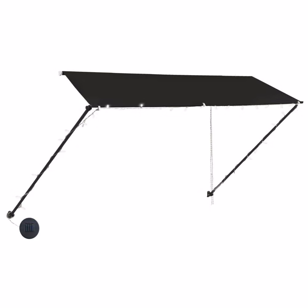 Berkfield Home Retractable Manual Awning with LED, Anthracite and Black, W: 300 cm, D: 150 cm – 3